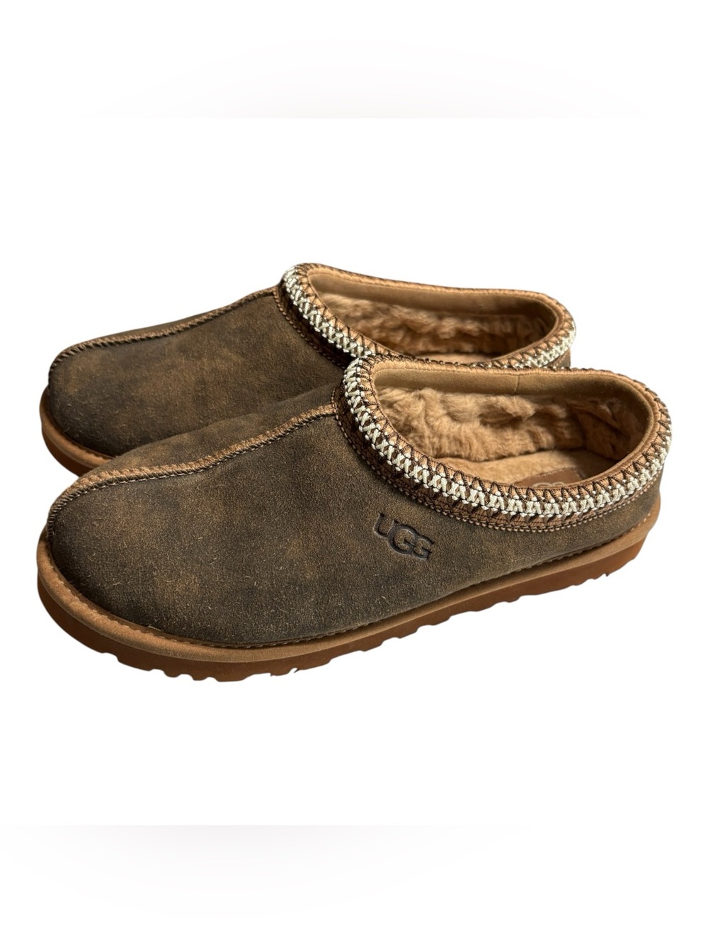 UGG Like New Men’s Tasman Baxter Suede Slip-On Slippers Brown Size 8